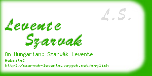 levente szarvak business card